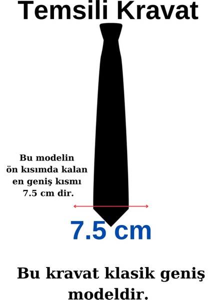 Hand Made 7.5 cm Lacivert Desenli Mendilli Kravat