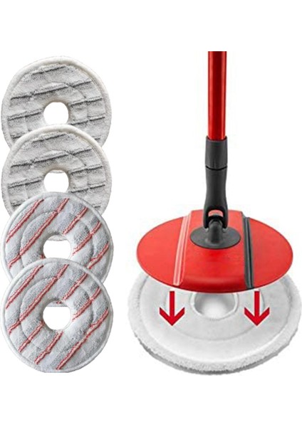 4'lü Mikrofiber Yıkanabilir Vileda Spin & Clean Mop Yedek Vakumlu Temizleyici Kuru ve Islak Kullanım Mop Bezi Pedi (Yurt Dışından) fiyatları