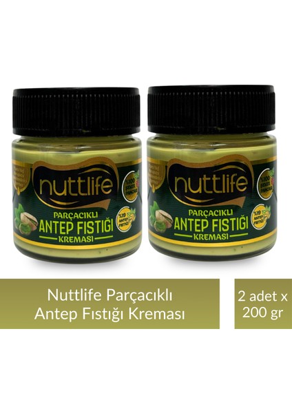 Parçacıklı Antep Fıstığı Kreması 200 gr x 2 Adet