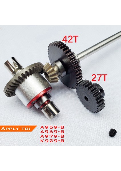 Metal Ana Aks Merkezi Tahrik Mili Diferansiyel Dişli Seti Wltoys A959-B A969-B A979-B 1/18 Rc Araba Yükseltme Parçaları (Yurt Dışından)