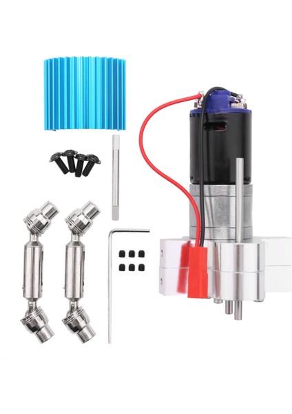 Metal Şanzıman Şanzıman 370 Motor Tahrik Mili Yükseltme Aksesuarları Için Wpl C14 C24 B24 B36 Mn D90 MN99S Rc Araba, Gümüş (Yurt Dışından)