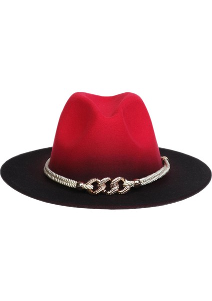 Moda Fedora Ş Zincirli Retro Iki Ş Geniş I Irmızı ve (Yurt Dışından) fiyatları