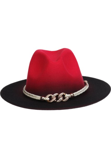 Moda Fedora Ş Zincirli Retro Iki Ş Geniş I Irmızı ve (Yurt Dışından) indirimleri