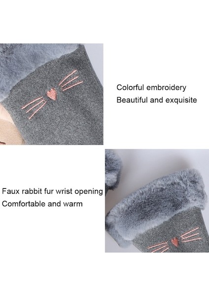 Dokunmatik Ekran Kadife Kalın Soğuk Önleyici Peluş Kürklü Eldiven 001 (Yurt Dışından) fiyatları