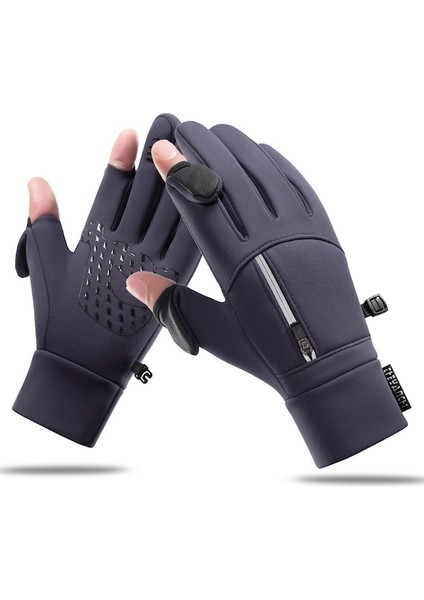 Sones Unisex Windproof Su Itici Dokunmatik Ekran, Fermuar Bölmeli Kışlık Eldiven M247 001 (Yurt Dışından)