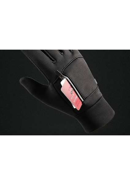 Sones Unisex Windproof Su Itici Dokunmatik Ekran, Fermuar Bölmeli Kışlık Eldiven M247 001 (Yurt Dışından) modelleri