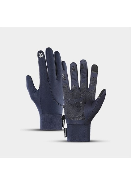 Yyw-Cc Açık Hava Sporları Kadife Dokunmatik Ekran Sıcak Kayak ve Erkekler ve Kadınlar Için Rüzgar Geçirmez ve Su Geçirmez Eldivenler-Mavi (Yurt Dışından)