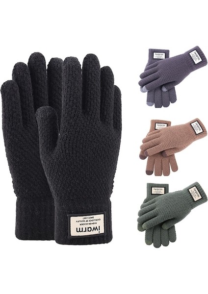 1 Çift Erkek Kış Eldiven Dokunmatik Ekran Bisiklet Eldiven 001 (Yurt Dışından) fiyatları