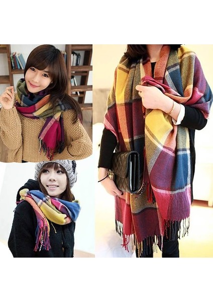Sonbahar ve Kış Yeni Püskül Eşarp Kadın Şal 001 (Yurt Dışından)