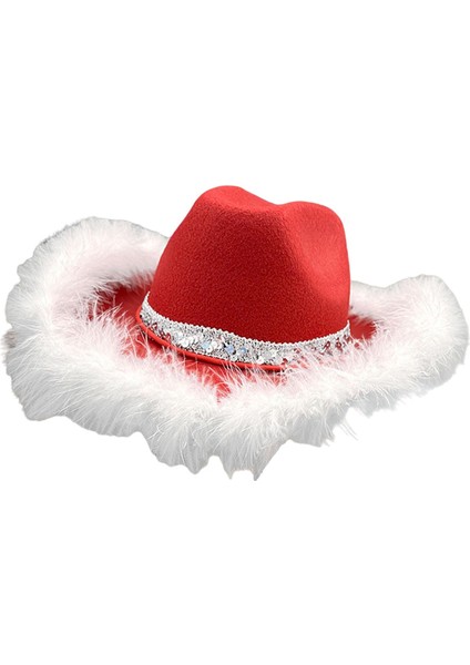 Kırmızı Cowgirl Ş I Şı Fotoğraf Prop Parti Malzemeleri Cadılar I Kalın Tüy (Yurt Dışından)