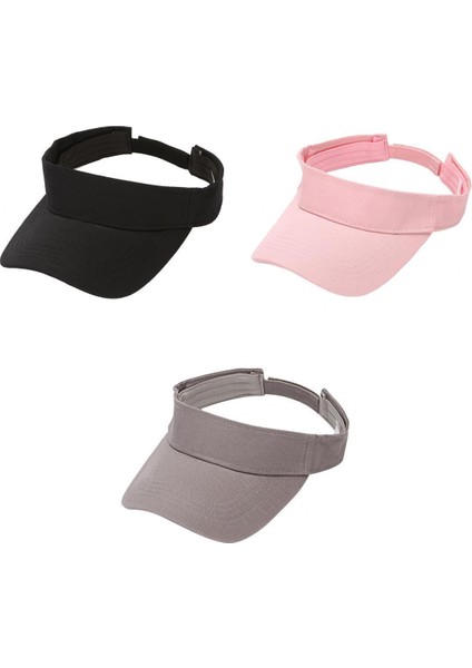 3 Adet Güneş Visor Şapka Kadın Erkek Golf Tenis Uv Koruma Koşu Spor Şapka (Yurt Dışından)