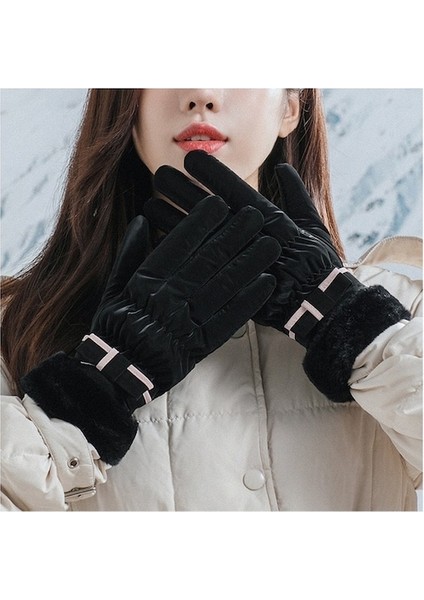 Yyt-Vv Açık Hava Kış Sıcak Spor Eldivenleri-Siyah (Yurt Dışından)