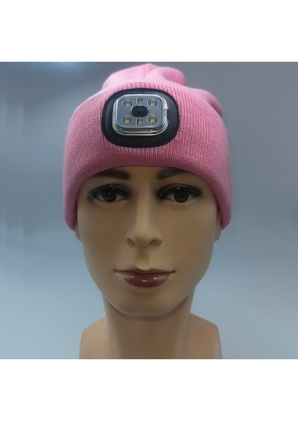 Outdoor 4 LED Bisiklete Binme, Koşu Için Işıklı Örme Şapka Pembe (Yurt Dışından) fiyatları