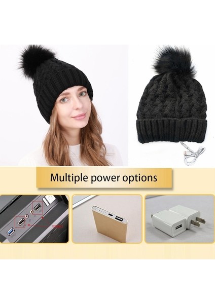 Vizon Polar USB Isıtmalı Boyun Wrap El Cebi Ile Kış Elektrikli Isıtma Sıcak Eşarp - Pembe (Yurt Dışından)