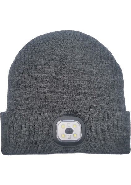 Dış Mekan 4 LED Sıcak Şapka Yürüyüş Balıkçılık Bisiklete Binme, Koşu Için Işıklı Kış Örme Şapka - Haki (Yurt Dışından)