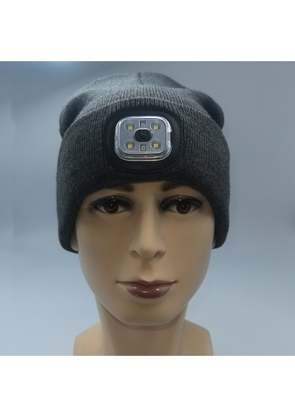 Dış Mekan 4 LED Sıcak Şapka Yürüyüş Balıkçılık Bisiklete Binme, Koşu Için Işıklı Kış Örme Şapka - Haki (Yurt Dışından) fiyatları