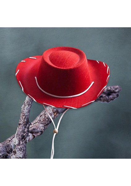 Batı Tarzı Kovboy Şapkası Cowgirl Caz Kapakları Kostüm Giysileri Aksesuarları Kırmızı (Yurt Dışından) modelleri
