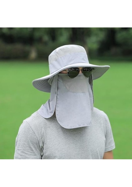 Nefes Alabilen Kumaş Erkek Yüz Kaplayan Balıkçı Şapkası - Gri (Yurt Dışından) fırsatları