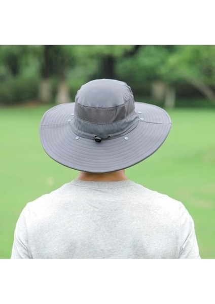 Nefes Alabilen Kumaş Erkek Yüz Kaplayan Balıkçı Şapkası - Gri (Yurt Dışından) indirimleri