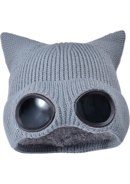 Beanie Soğuk Şı Kayak Şı Örme Ş Parti Tatili Dış Gri (Yurt Dışından)