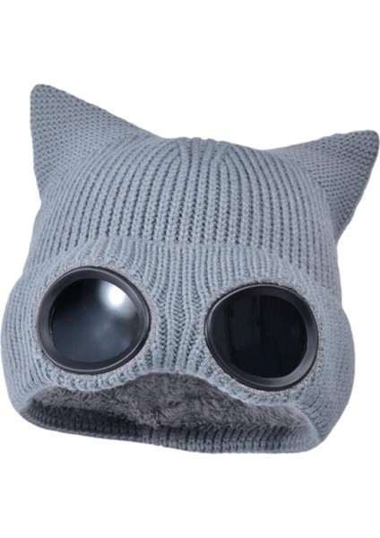 Beanie Soğuk Şı Kayak Şı Örme Ş Parti Tatili Dış Gri (Yurt Dışından)
