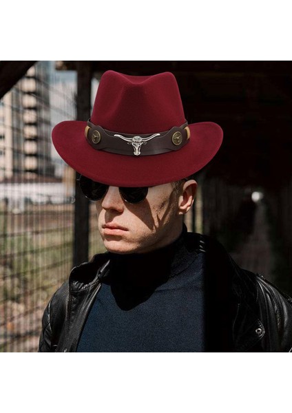 Sıradan Batı Kovboy Şapkası Büyük Ağzı Hafif Hafif Kadın Erkekler Parti Balıkçı Koyu Kırmızı (Yurt Dışından) fiyatları
