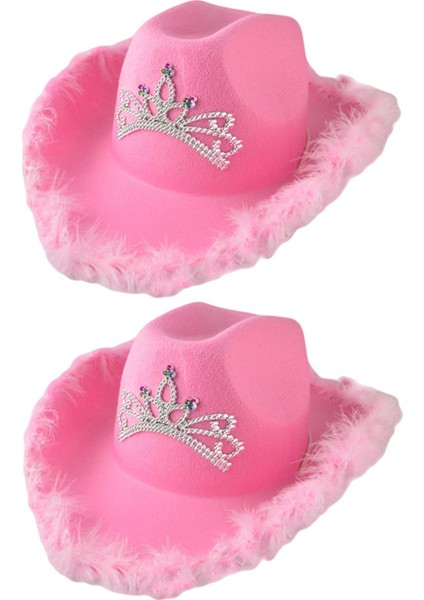 Bayanlar Kostüm Tüy Brim-02 Için Tiara Taç I Cowgirl Ş ile 2x Şı (Yurt Dışından)