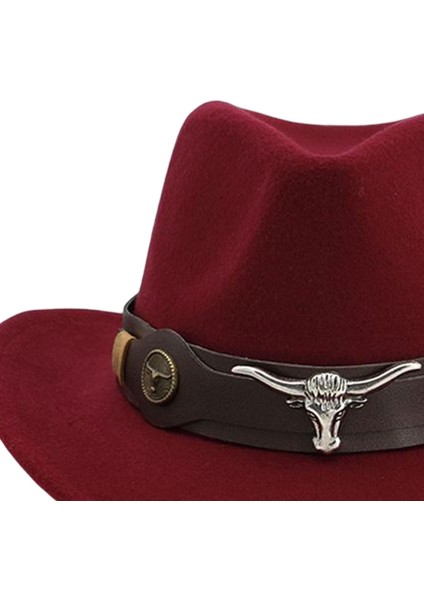 Sıradan Batı Kovboy Şapkası Büyük Ağzı Hafif Hafif Kadın Erkekler Parti Balıkçı Koyu Kırmızı (Yurt Dışından) fırsatları
