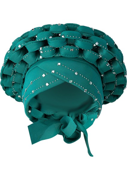 Afrika Türban Başı Fular Örgü Saç Kapağı Şapka Payeti Düğüm Headwrap Mavi (Yurt Dışından)