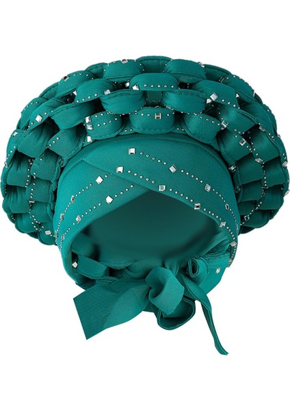 Afrika Türban Başı Fular Örgü Saç Kapağı Şapka Payeti Düğüm Headwrap Mavi (Yurt Dışından)
