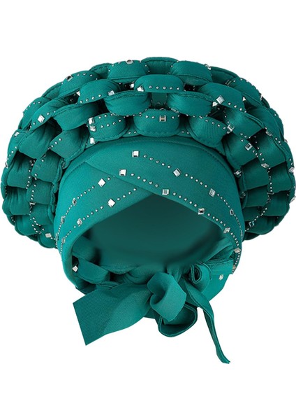 Afrika Türban Başı Fular Örgü Saç Kapağı Şapka Payeti Düğüm Headwrap Mavi (Yurt Dışından)