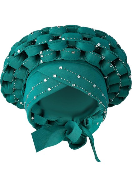 Afrika Türban Başı Fular Örgü Saç Kapağı Şapka Payeti Düğüm Headwrap Mavi (Yurt Dışından)