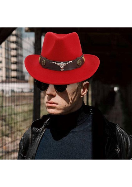 Sıradan Batı Kovboy Şapkası Büyük Ağzı Hafif Hafif Kadın Erkekler Parti Balıkçılığı Kırmızı (Yurt Dışından) fiyatları
