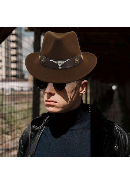 Batı Kovboy Şapkası Unisex Stage Performans Meslekleri Kahvesi Için Geniş Kötü Şapka (Yurt Dışından) fiyatları