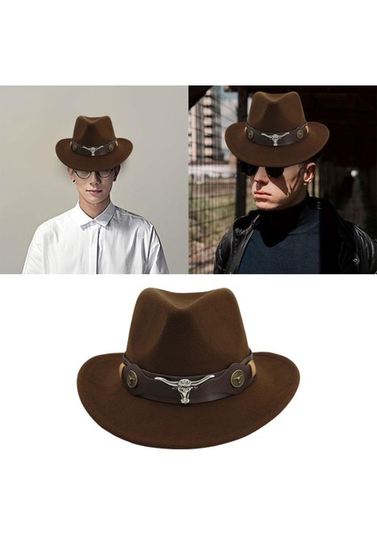 Batı Kovboy Şapkası Unisex Stage Performans Meslekleri Kahvesi Için Geniş Kötü Şapka (Yurt Dışından) fırsatları