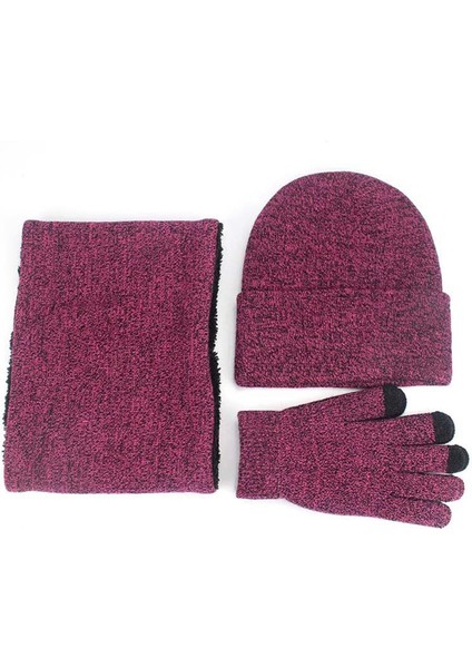 3 Set Kışlık Ş Atkı ve Eldiven Örme Dokunmatik Eldiven, Ş, Kırmızı (Yurt Dışından) modelleri