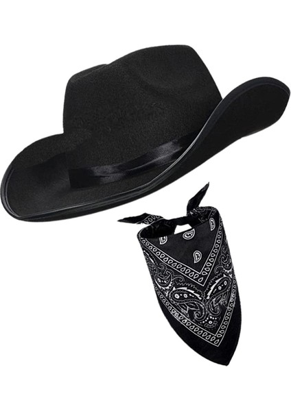 Kostümler Için Rüzgar Kordonlu Sunhat ile Keçi Şapkası Fedora Şapkası Kostüm Aksesuarları Siyah (Yurt Dışından) fırsatları