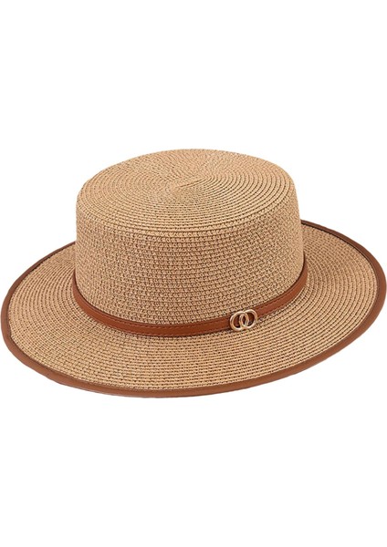 Güneş Şapkası Dekoratif Dokuma Kadınlar Için Güneş Koruması Nefes Alabilir Haki (Yurt Dışından)