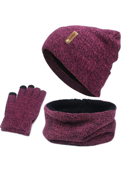 Kış Sı Eldiven Eşarp Rüzgar Geçirmez Açık Için Kırmızı (Yurt Dışından)