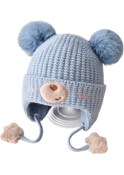 Bebek Şapka Sonbahar ve Kış Çocuk Kulak Koruyucu Pamuklu Şapka Rüzgar Geçirmez (Yurt Dışından)