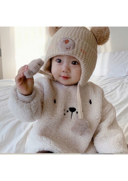 Bebek Şapka Sonbahar ve Kış Çocuk Kulak Koruyucu Pamuklu Şapka Rüzgar Geçirmez (Yurt Dışından) indirimleri