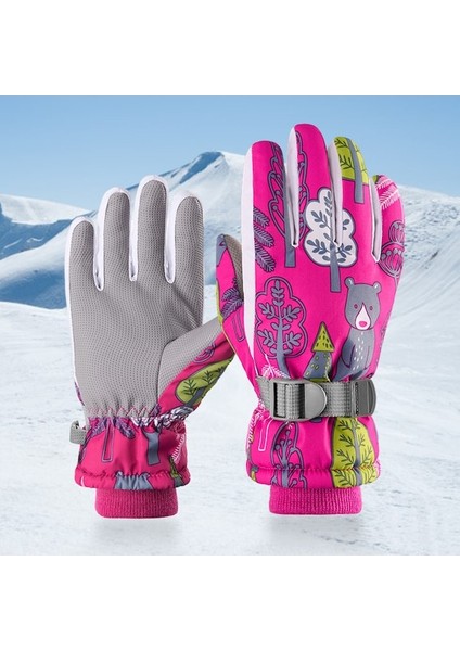 1 Çift Çocuklar Için Baskılı Rüzgar Geçirmez Kış Eldiven 001 (Yurt Dışından) fırsatları
