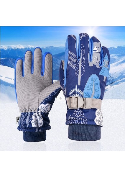 1 Çift Çocuklar Için Baskılı Rüzgar Geçirmez Kış Eldiven 001 (Yurt Dışından) indirimleri