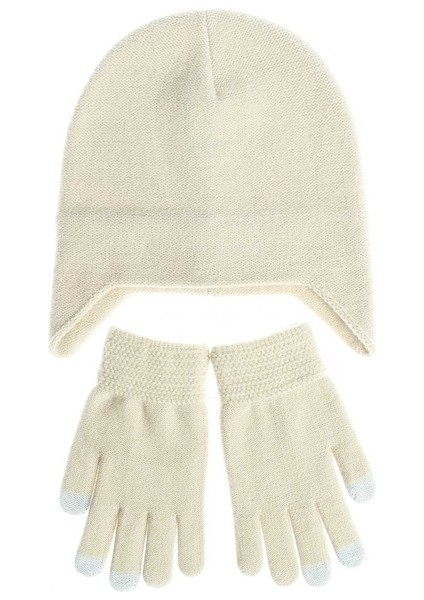 Unisex Örme Pamuk Şapka + Eldiven Set (Yurt Dışından)