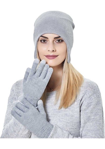 Unisex Örme Pamuk Şapka + Eldiven Set (Yurt Dışından) indirimleri