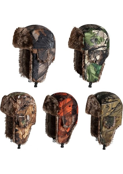 Pasifix Kamuflaj Sıcak Kış Şapkası Kalın Kanatlı Peluş 001 (Yurt Dışından) fiyatları