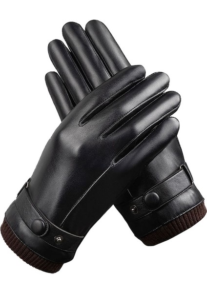 Chelsea Sıcak Tutan Eldivenler Kalınlaştırılmış, Rüzgar Geçirmez ve Su Geçirmez, Elektrikli Bisiklet Sürüş ve Sürüş Dış Mekan Eldiveni - Siyah (Yurt Dışından)