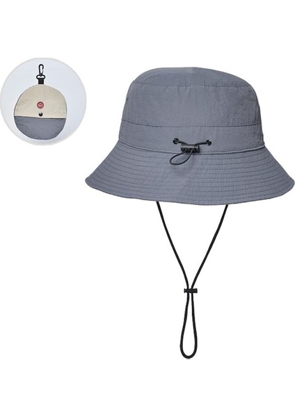 Yyc-Cc Yaz Açık Hava Balıkçılık ve Dağcılık Istiflenebilir Su Geçirmez Katlanır Güneş Koruma Şapkası-Gri (Yurt Dışından)