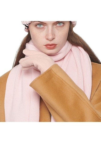 Kka-Vv Kadınlar Için Dış Mekan Yün Eldivenleri Kış Sıcak Artı Kadife Kalınlaştırılmış Dokunmatik Ekran Eldivenleri-Pembe (Yurt Dışından)