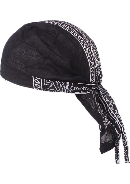 4x Kafatası Başı Atkı Bandana Türban Siyah ve Mavi (Yurt Dışından)